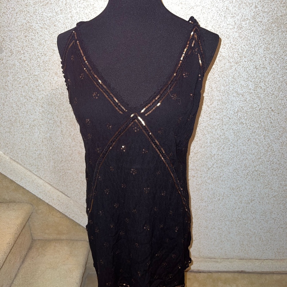 Free People Dress sequin gold and black dress